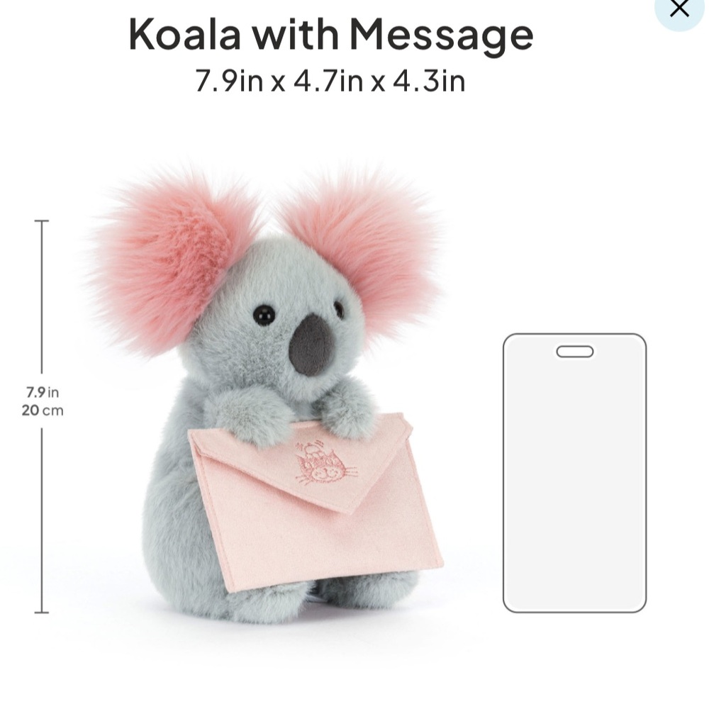 JELLY CAT Koala With Message NWT authentic - Picture 6 of 8